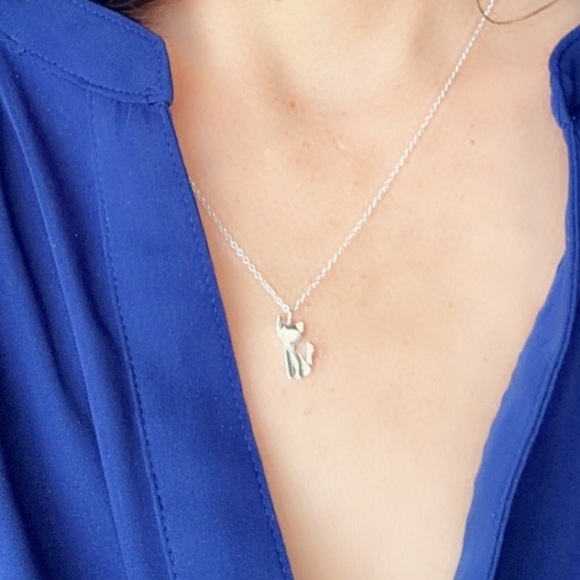 Sterling Silver Origami Fox Necklace - Picture 8 of 9